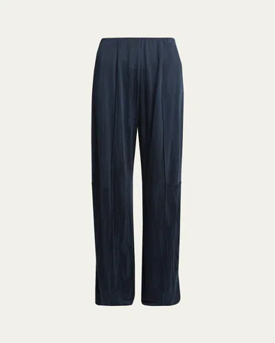 Giorgio Armani Jacquard Jersey Straight-leg Trousers In Blue