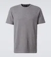Giorgio Armani Viscose Jacquard Jersey Crew-neck T-shirt In Multicoloured