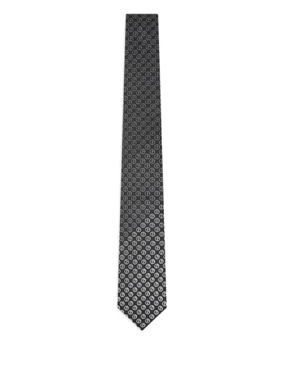 Giorgio Armani Jacquard Monogram Tie In Black