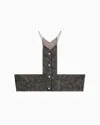 Giorgio Armani Jacquard Silk And Wool Micro Top In Black