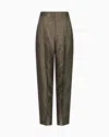 Giorgio Armani Jacquard Silk And Wool Single-pleat Trousers In Multi