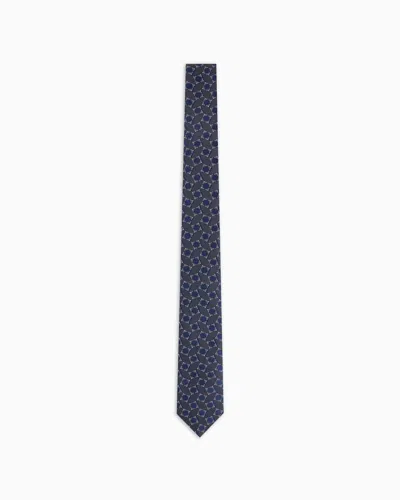 Giorgio Armani Jacquard Silk Tie In Grey