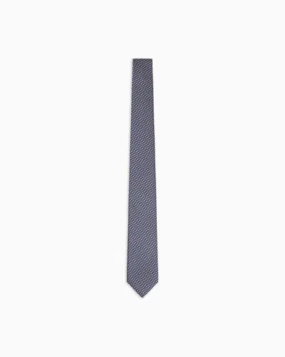 Giorgio Armani Jacquard Silk Tie In Sand