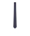 Giorgio Armani Silk Tie With Jacquard Micro-pattern In Blue