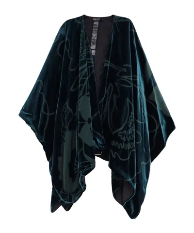 Giorgio Armani Jacquard Velvet Scarf In Green