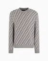 Giorgio Armani Geometric-jacquard Wool Jumper In Grey