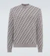 Giorgio Armani Geometric-jacquard Wool Jumper In Grey