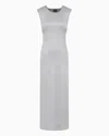 Giorgio Armani Jacquard Viscose-jersey Midi Dress In Grey