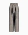 Giorgio Armani Animalier Silk Jacquard Straight-leg Paperbag Trousers