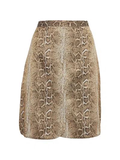 Pre-owned Giorgio Armani Jacquard-texture Mini Skirt In Neutral