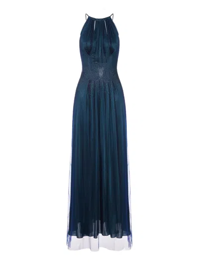 Giorgio Armani Jersey Dress With Rhinestone Detail In Green