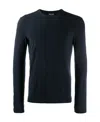 Giorgio Armani Virgin Wool Crew-neck Sweater In Black