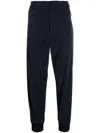 Giorgio Armani Jersey Tapered Track Pants In Blue