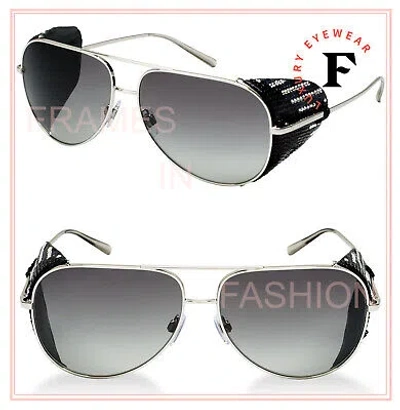 Pre-owned Giorgio Armani Kaleidoscope Silver Black Aviator Sequin Leather Blinder Ar6005bz In Gray