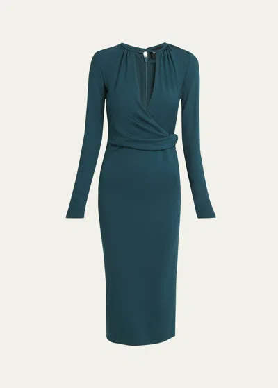 GIORGIO ARMANI KEYHOLE MILANO JERSEY SHEATH DRESS