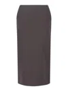Giorgio Armani Knee-length Tailored Skirt With Subtle Back Slit In Brown