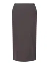 Giorgio Armani Knee-length Tailored Skirt With Subtle Back Slit In Gray