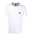 Giorgio Armani Knit-collar Embroidered Logo T-shirt In White