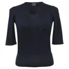 Giorgio Armani Knit Top In Black Cashmere In Black