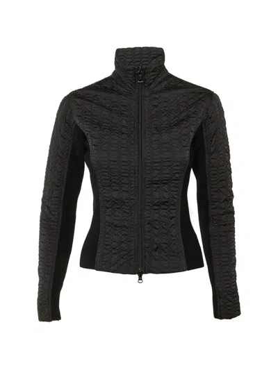 Pre-owned Giorgio Armani Knit-panel Jacket In Black