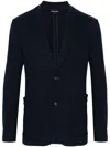 Giorgio Armani Knitted Blazer In Blue