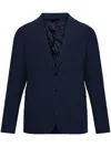 Giorgio Armani Knitted Blazer In Blue