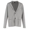Giorgio Armani Knitted Blazer With Pockets In Grey Wool In Gray