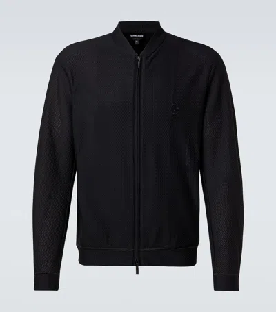 Giorgio Armani Zip-up Sweatshirts In Black