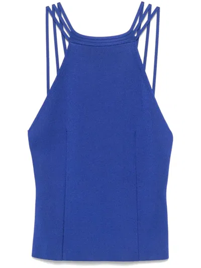 Giorgio Armani Knitted Tank Top In Blue