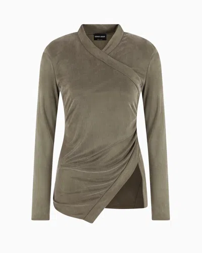 Giorgio Armani Knitted Tops In Green