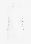 Giorgio Armani High-necked Sleeveless Knitted Vest In White
