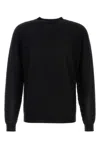 Giorgio Armani Cashmere Blend Crew Neck Sweater With Textured Pattern In Black