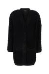 Giorgio Armani Wool Blend Cardigan In Black