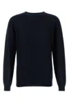 Giorgio Armani Cashmere Blend Crew Neck Sweater With Textured Pattern In Black