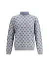 Giorgio Armani Men Graphic Pattern Turtleneck Sweater In Blue