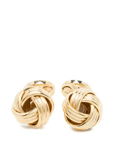 Giorgio Armani Knot-detail Cufflinks In Gold