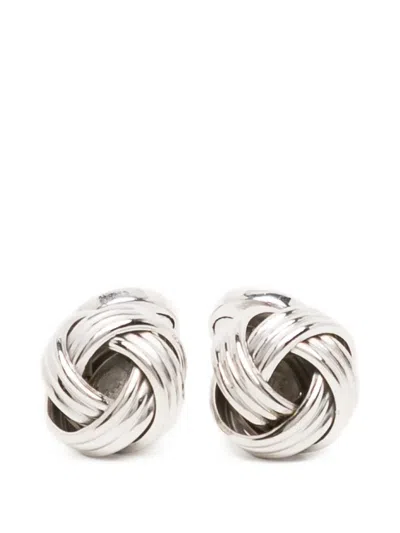 Giorgio Armani Knot-detail Cufflinks In Silver