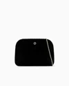 Giorgio Armani Official Store La Prima Croc-quilted Velvet Clutch Bag In Black