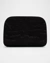 Giorgio Armani La Prima Crystal Silk Clutch Bag In Black