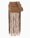 Giorgio Armani Official Store La Prima Fringed Suede Bag In Beige