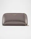 Giorgio Armani Horizontal Clutch The First In Laminated Leather In Grey