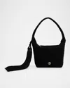 Giorgio Armani La Prima Mini Tassel Woven Hobo Bag In Black