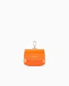 Giorgio Armani La Prima Palmellato Leather Mini Charm In Orange