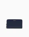 Giorgio Armani La Prima Portemonnaie Aus Strukturiertem Leder Mit Rundum-reissverschluss In Blue
