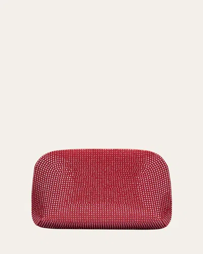 Giorgio Armani La Prima Satin & Rhinestone Clutch Bag In Orange