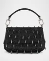 Giorgio Armani La Prima Small Beaded Top-handle Bag In Black