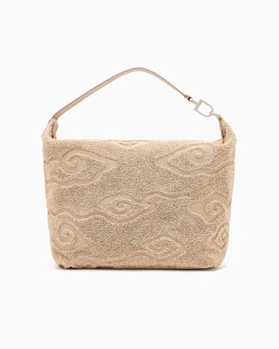 Giorgio Armani La Prima Soft Large Hobo Bag In Raffia And Leather