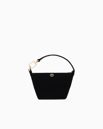 Giorgio Armani La Prima Soft Velvet Mini Handbag In Black