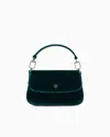 Giorgio Armani La Prima Soft Velvet Mini Handbag In Green