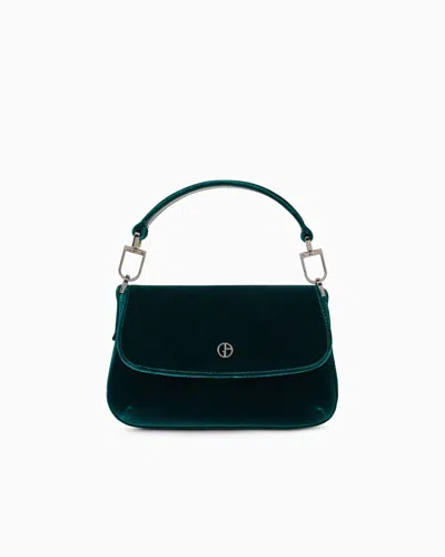 Giorgio Armani La Prima Soft Velvet Mini Handbag In Green